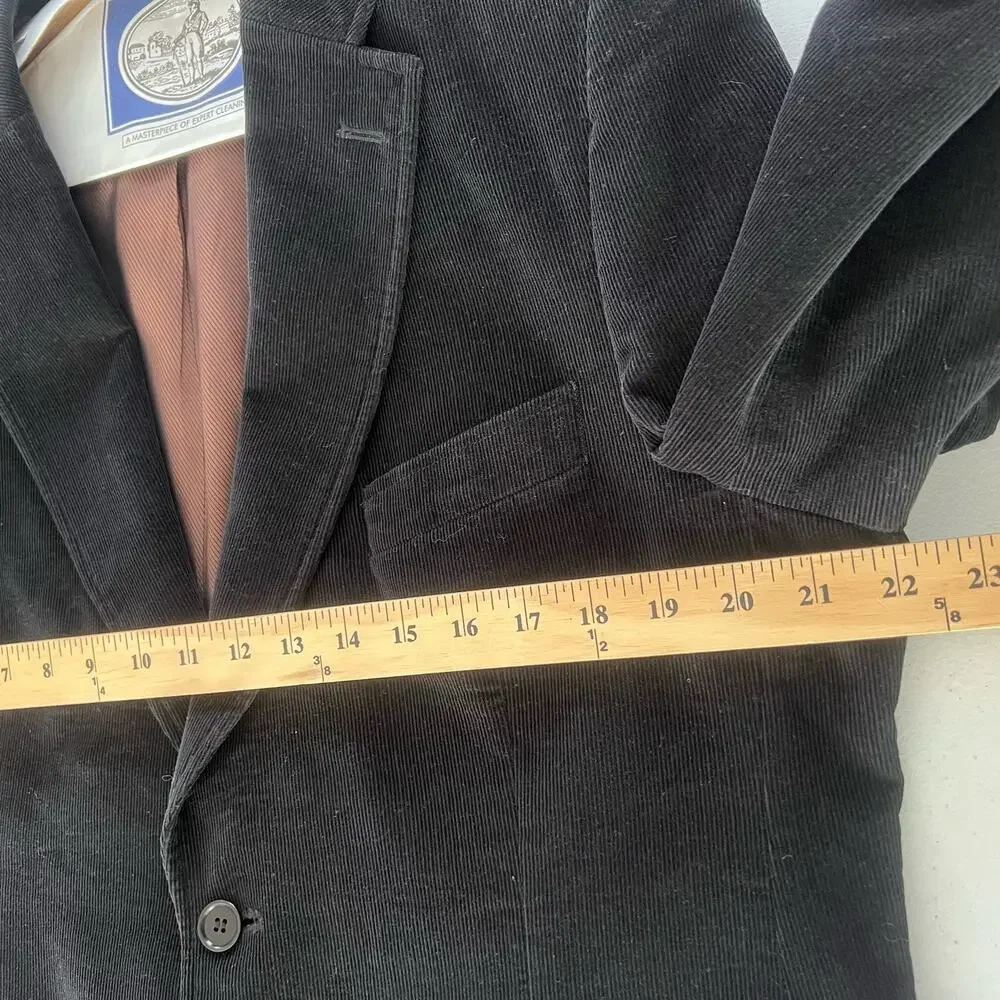 Di Quattro Mens Corduroy Sport Blazer Jacket 100% Cotton Preppy Black Sz 42R